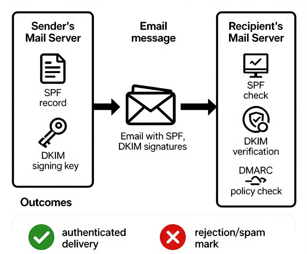Email Authentication Workflow (SPF, DKIM, DMARC)